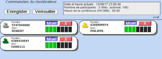 Commandes du modérateur