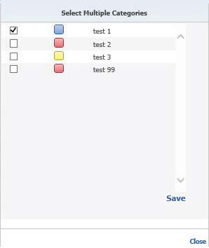 Select Multiple Categories pane