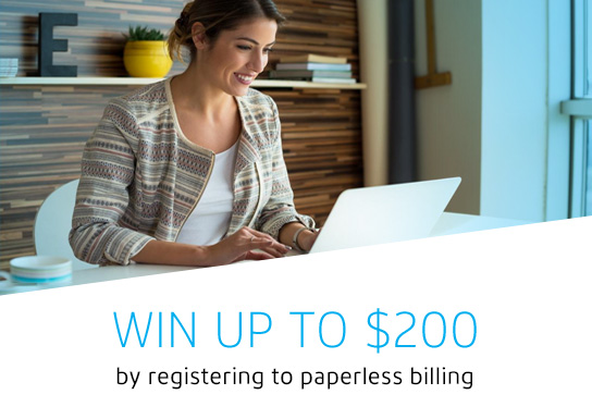 Win Up to $200 by registering to paperless billing